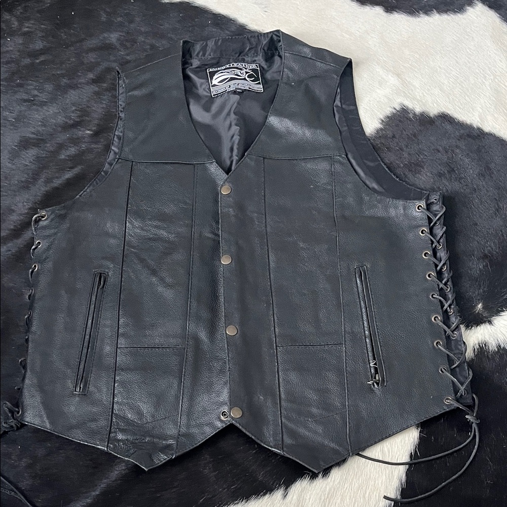 Black Leather Vest